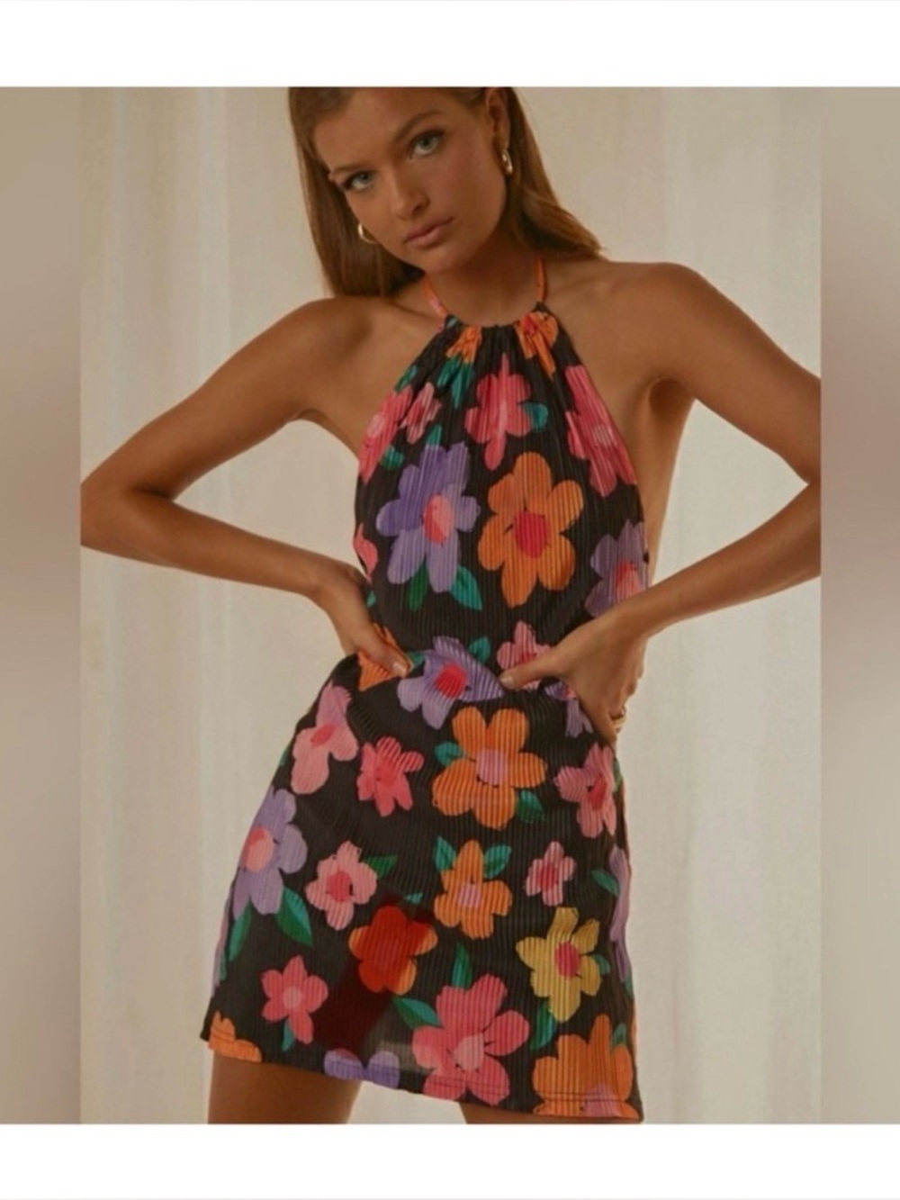 Peppermayo Love from Europe halter dress with Multicolor Floral Print - Picture 1 of 6